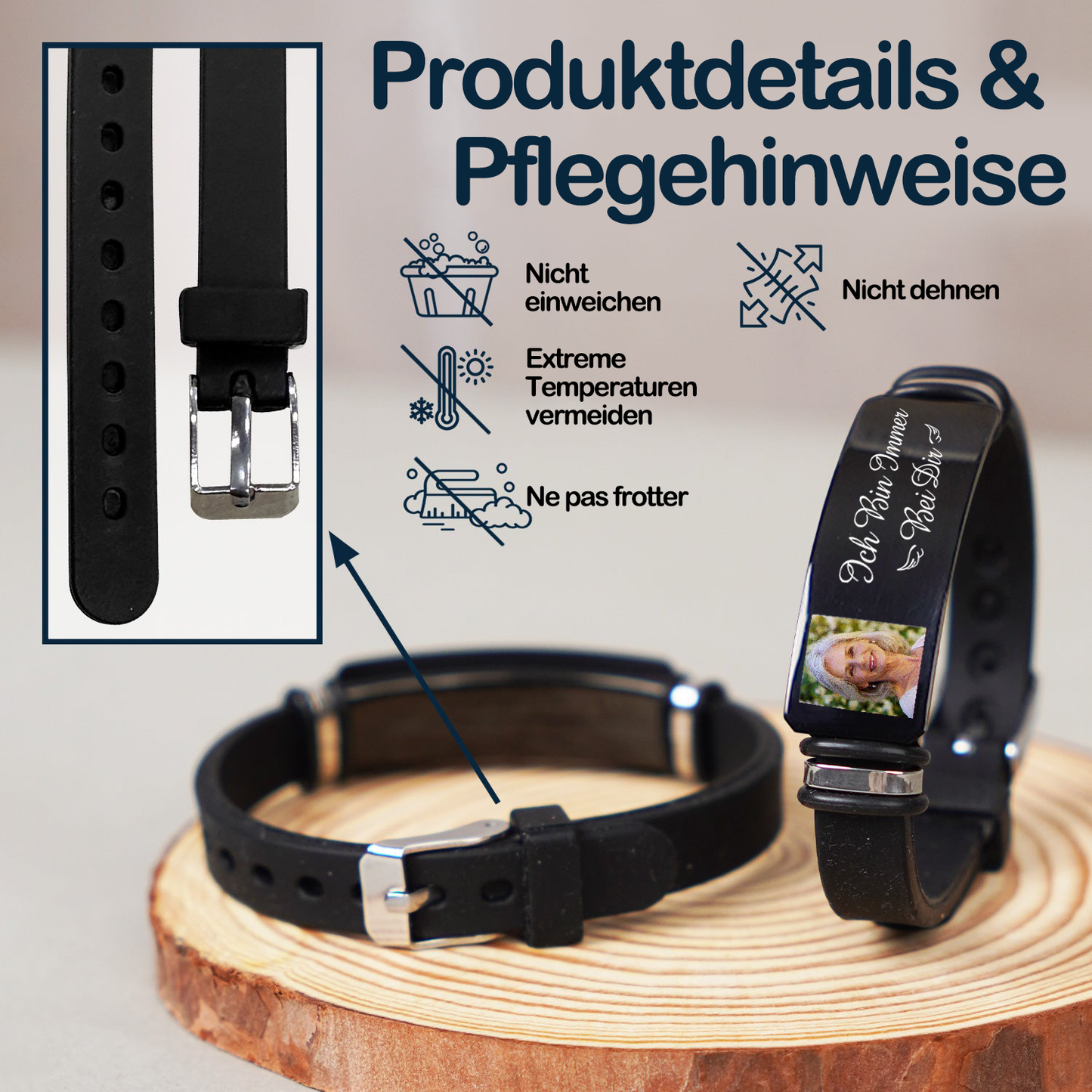 Immer bei dir-Personalisiertes Verstellbares Armband