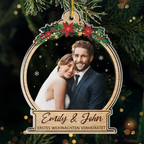 Personalisierter Foto Ornament Hochzeits-Erinnerungs-Weihnachtsanhänger