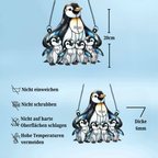 Pinguinmama/-oma mit Kindern-Sonnenfänger Ornament mit Namen