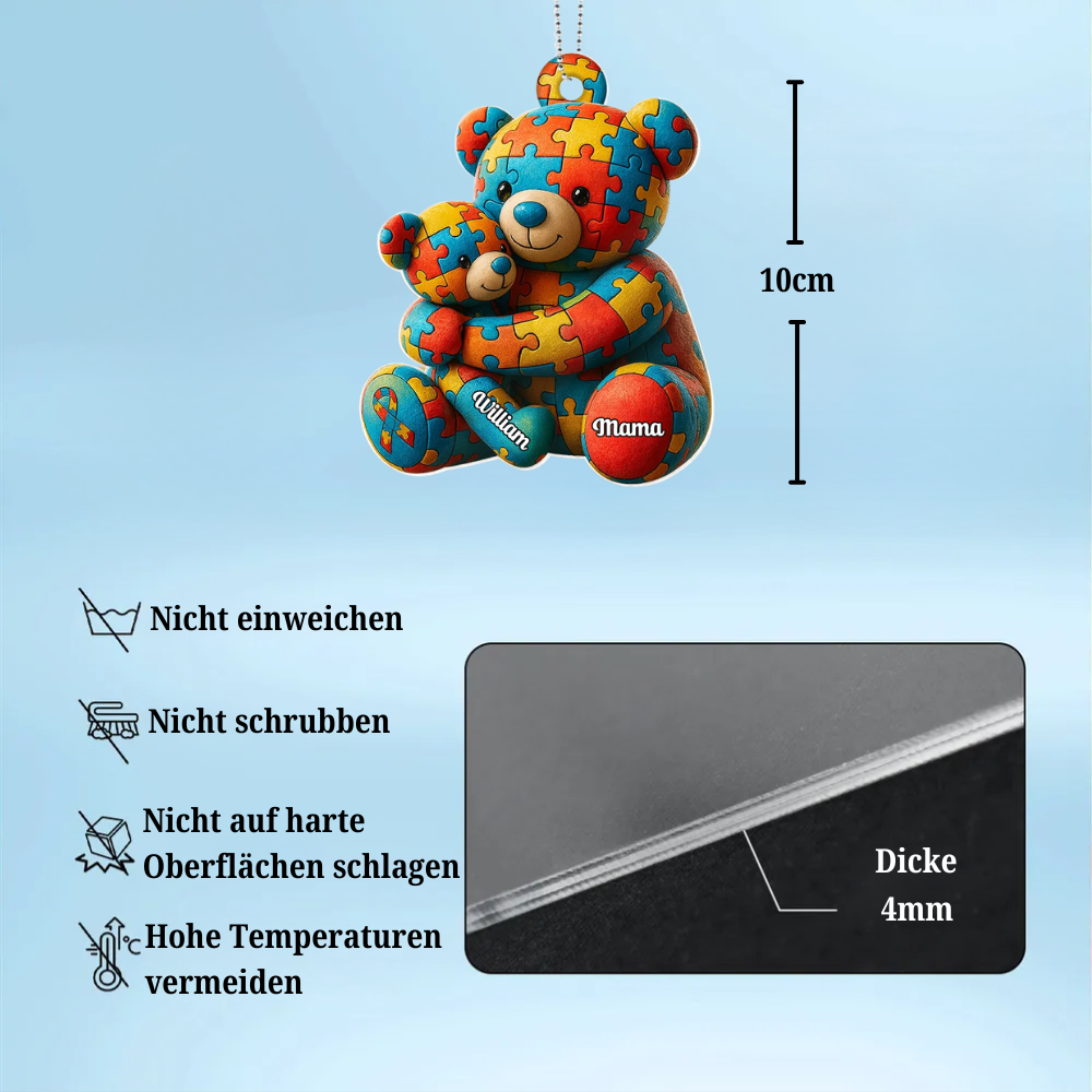 Mamabär und Bärchen - Personalisierter Acrylanhänger mit Namen