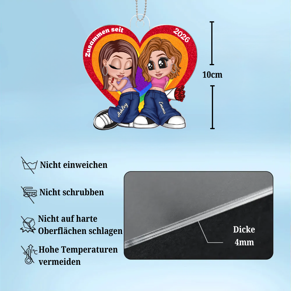 Y2K-Paar-Acrylanhänger mit Motiv Regenbogen LGBT Paare