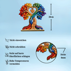 Regenbogen Herzbaum mit Namen und Jahrestag Personalisierter Holzaufsteller für Paar