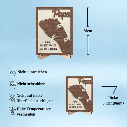 Füße-Personalisierte Holzplakette für Papa