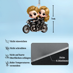 Pärchen auf Motorrad Acryl-Schlüsselanhänger Geschenk für Paar