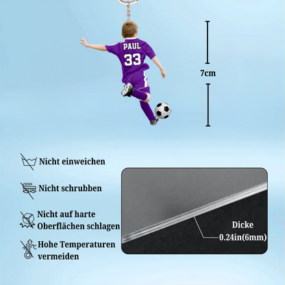 Fußballjunge-Personalisierter Schlüsselanhänger für Sohn