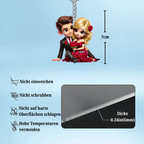 Pärchen mit Rosenstrauß Personalisierter Acryl-Schlüsselanhänger Geschenk für Paar
