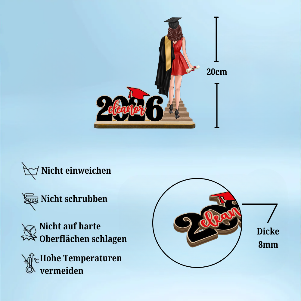 2026 Abschluss-Personalisierter Holzaufsteller