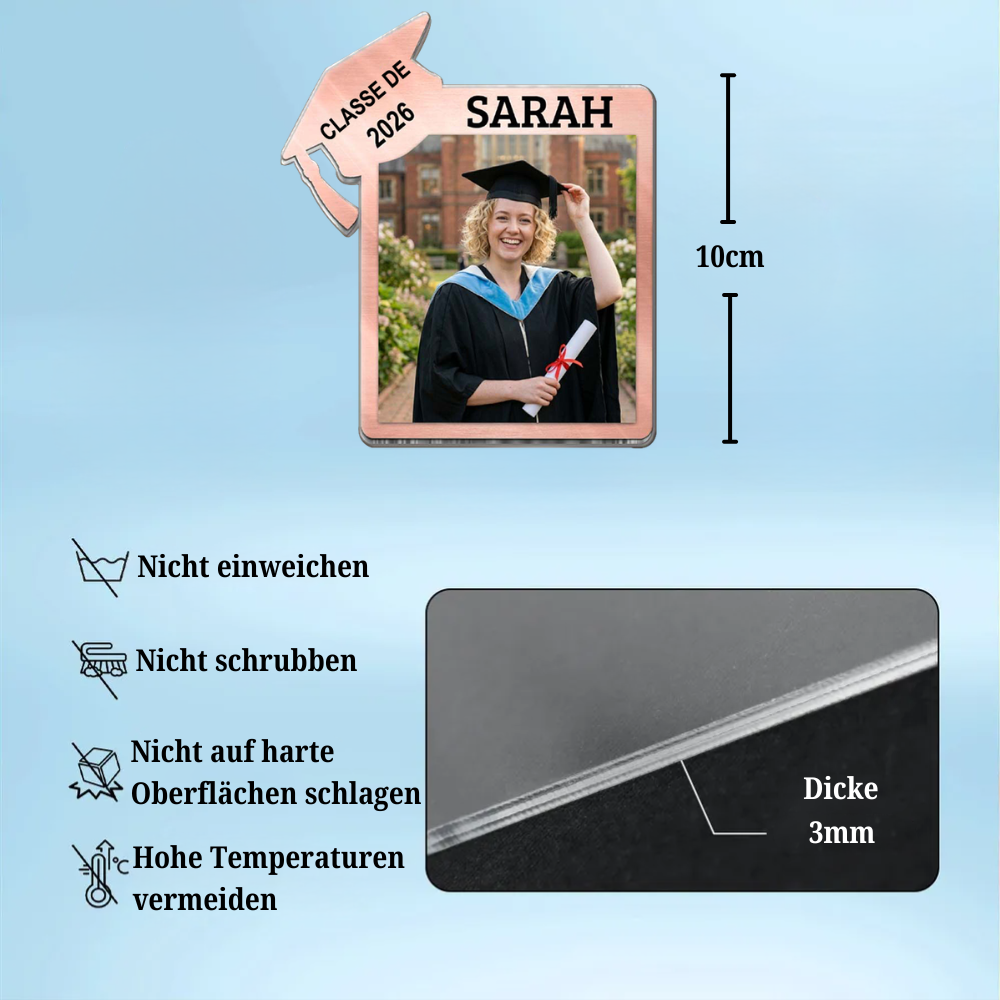 Acryl-Kühlschrankmagnet  mit Foto Abschlussgeschenk für Tochter und Sohn