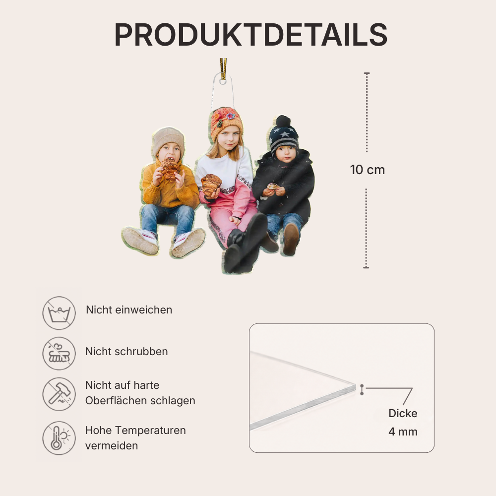 Personalisierter Acryl-Anhänger mit beidseitigem Fotodruck