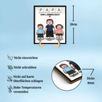 PAPA Personalisierter 2-Schicht-Holzaufsteller mit Text Vater und Kinder