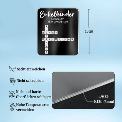 Acryl-Kühlschrankmagnet mit Kreuzwörter Geschenk für Oma