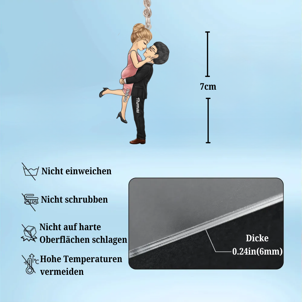 Personalisierter Acryl-Schlüsselanhänger für Paare
