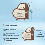 Hand in Hand Personalisierte 2-lagigen Holztafel für Papa