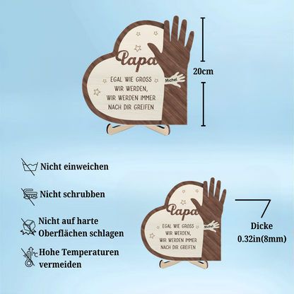Hand in Hand Personalisierte 2-lagigen Holztafel für Papa