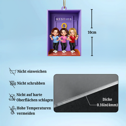 Acrylanhänger mit 2-6 Frauen Personalisierter Christbaumschmuck für Schwester und beste Freundinnen