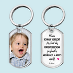 Du hast ja bereits mich! Foto-Edelstahl-Schlüsselanhänger mit Expoxidharz Geschenk für Mama und Papa