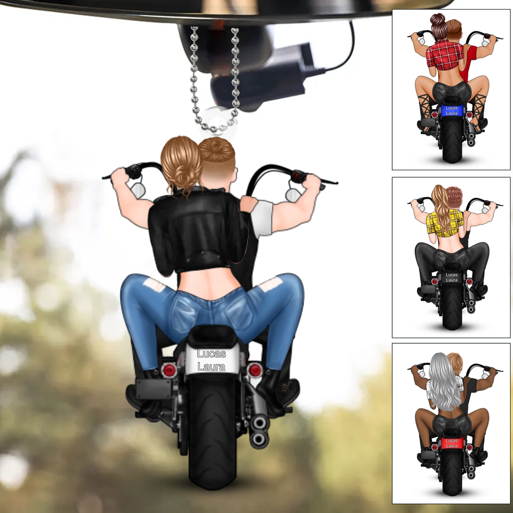 Personalisierter Acrylanhänger mit Motorradpaar