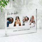 Für den besten Papa der Welt-Acrylblock mit Fotos und Text Geschenk für Vater