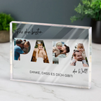 Für den besten Papa der Welt-Acrylblock mit Fotos und Text Geschenk für Vater