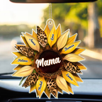 Sonnenblume – Personalisierter Acryl-Autoanhänger