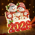 Personalisierte LED-Lichtbox für die Familie – Weihnachtsmotiv 2026 mit Namen