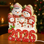 Personalisierte LED-Lichtbox für die Familie – Weihnachtsmotiv 2026 mit Namen