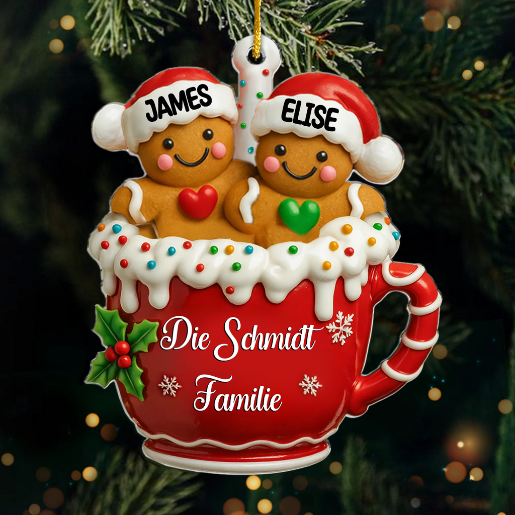 Lebkuchenmann Acryl-Weihnachtsanhänger mit Namen und Text