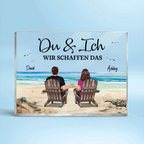 Paar am Meer - Acrylblock mit 2 Personen und Text Geschenk für Paar