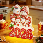 Personalisierte LED-Lichtbox für die Familie – Weihnachtsmotiv 2026 mit Namen