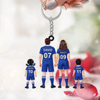 Personalisierter Acrylschlüsselanhänger mit Fußballfamilie