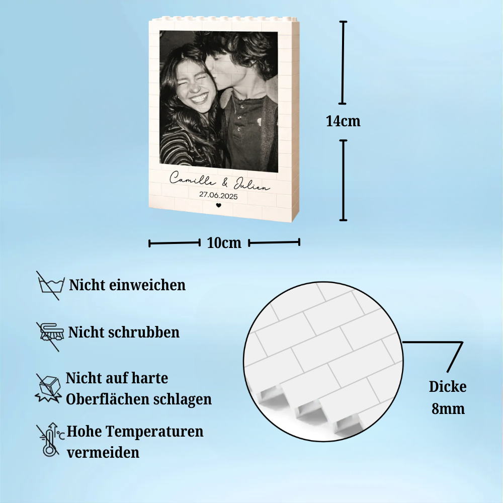 Personalisiertes Foto-Klemmbaustein Puzzle für Paare