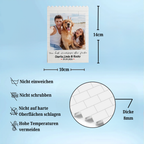 Fotopuzzle aus Klemmbausteinen mit Foto und Text