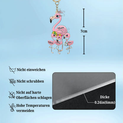 Flamingos-Acryl Schlüsselanhänger für Mama und Oma
