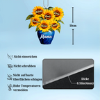Sonnenblumen und Vase-Personalisierter Anhänger für Mama und Oma
