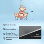 Cartoon Oma und Kinder Personalisierter Acryl-Schlüsselanhänger