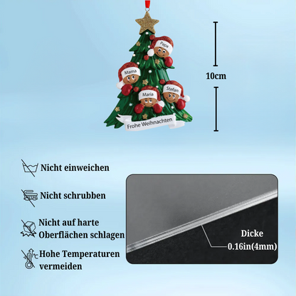 Weihnachtsschmuck Tannenbaum mit Gesichter 2-8 Namen