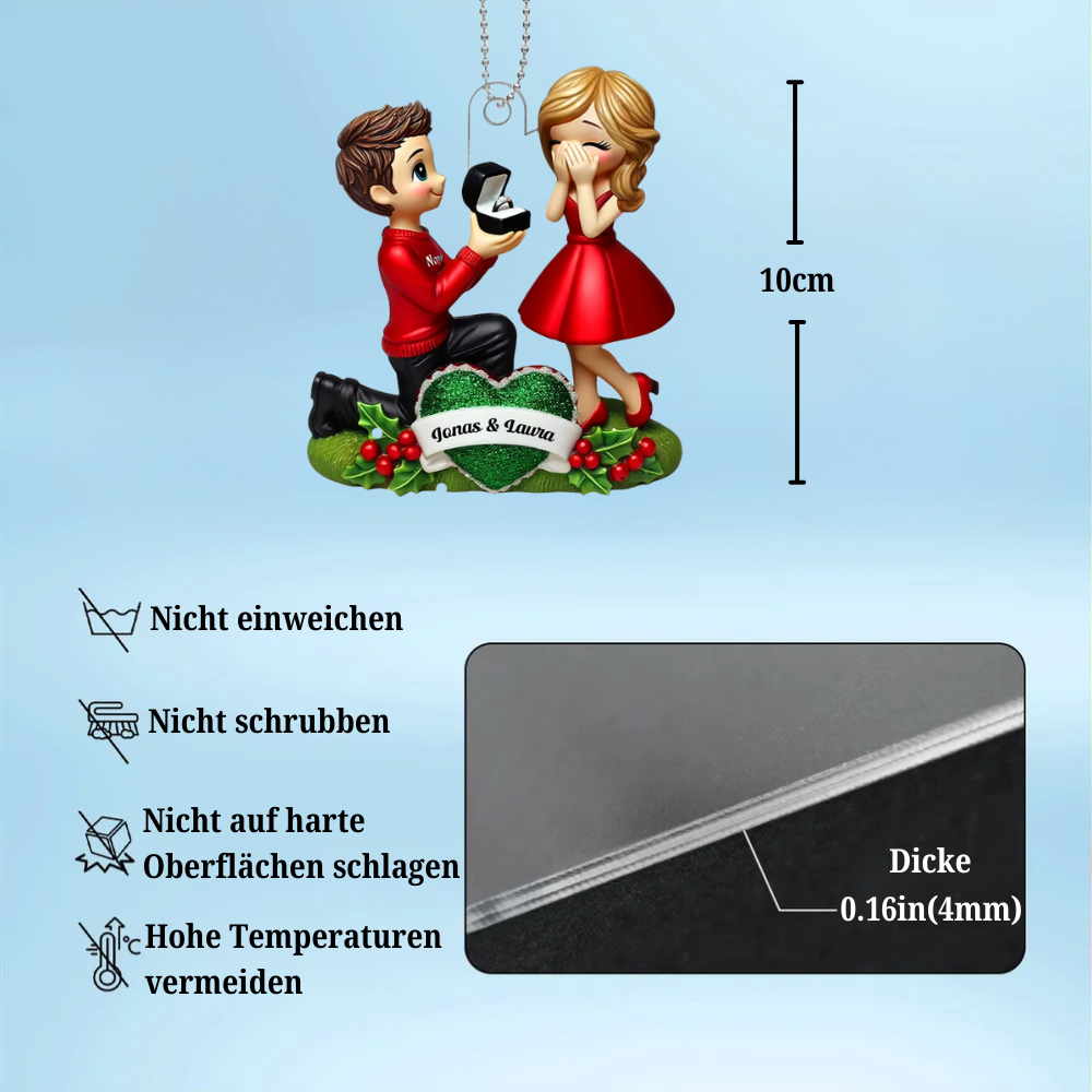 Heiratsantrag - Acrylanhänger mit Namen Geschenk für Paar