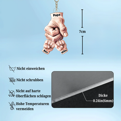 Fausstoß Acryl Schlüsselanhänger für Papa und Opa
