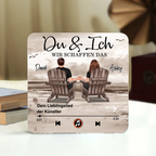 Musik-Kühlschrankmagnet mit 2 Figuren, Namen und Spruch Geschenk für Paar
