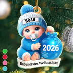 Babys Erstes Weihnachten Personalisierter Acrylanhänger Christbaumschmuck