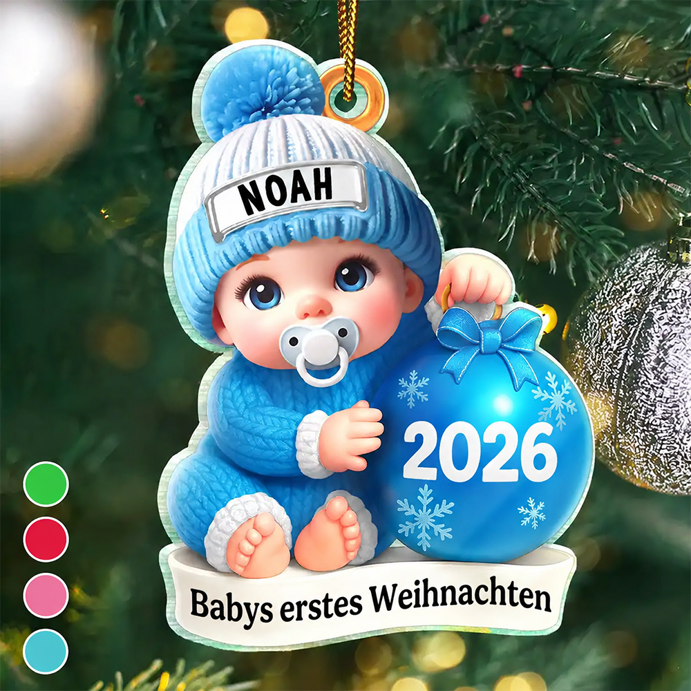 Babys Erstes Weihnachten Personalisierter Acrylanhänger Christbaumschmuck