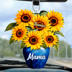 Sonnenblumen und Vase-Personalisierter Anhänger für Mama und Oma