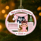 Personalisierter Acryl-Weihnachtsanhänger für Baby - Mein erstes Weihnachten