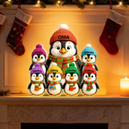Personalisierte LED-Lichtbox für Oma – Pinguin-Motiv mit Namen