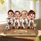 Vintage Fußballpapa Personalisierter PAPA-Holzaufsteller mit Kinder