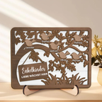 Baum und Vögel-Holzplakette mit 1-10 Namen personalisiert Geschenk für Oma