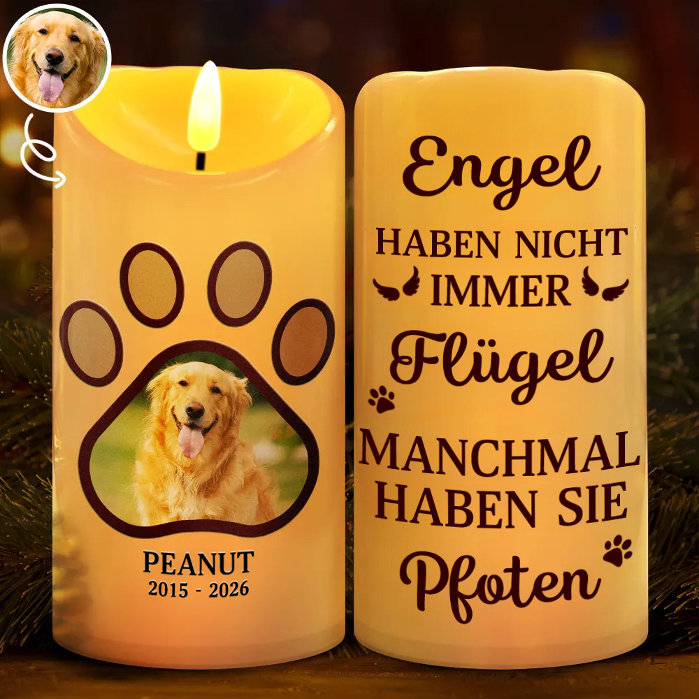 Personalisierte LED-Trauerkerze mit Foto – Erinnerung an dein Haustier