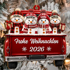 Personalisierter Holz-Weihnachtsanhänger – Schneemann-Motiv mit Namen & Text