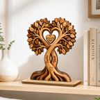 Personalisierter Holzaufsteller mit Herzbaum für Paar Jahrestagsgeschenk