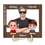 Bester Papa der Welt-Personalisierter Holzaufsteller mit Mann und Kinder Geschenk für Papa und Opa